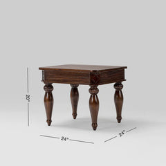 Classic  Sheesham Wood Brown Finish End Table