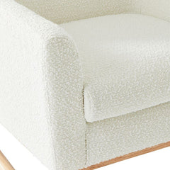 Kids White Boucle Rocking Chair