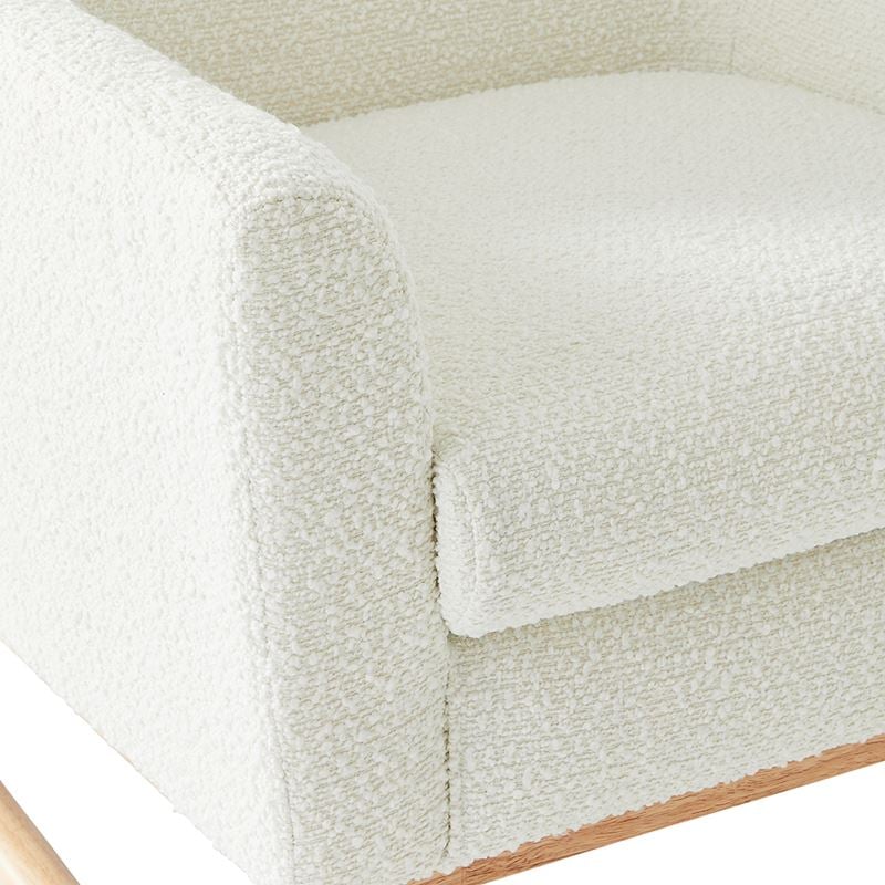 Kids White Boucle Rocking Chair