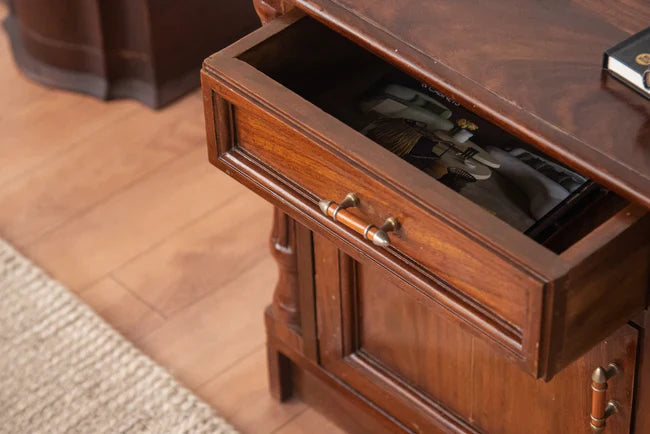 Classic Solid Sheesham Wood Nightstand Bedside Table