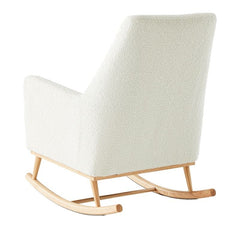 Kids White Boucle Rocking Chair