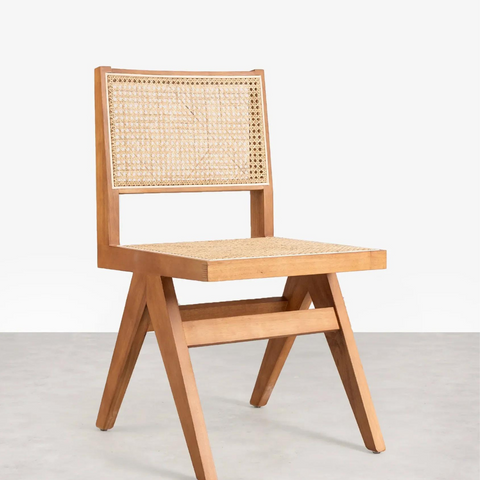 Rattan  Solid Wood Armless Chair