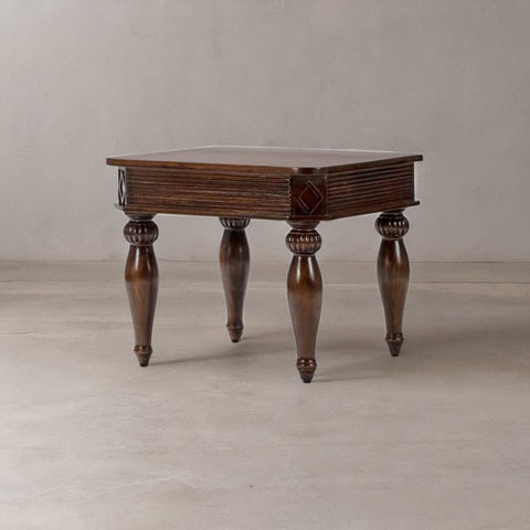Classic  Sheesham Wood Brown Finish End Table