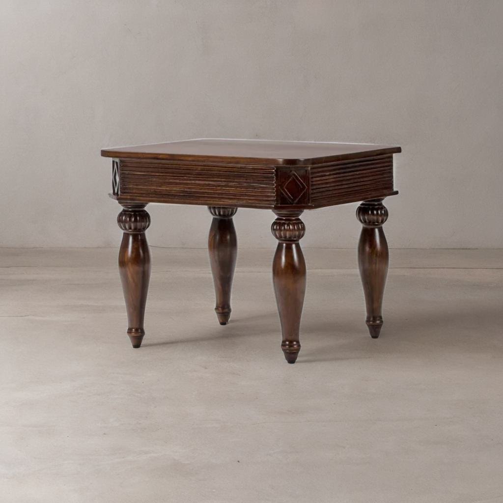Classic  Sheesham Wood Brown Finish End Table
