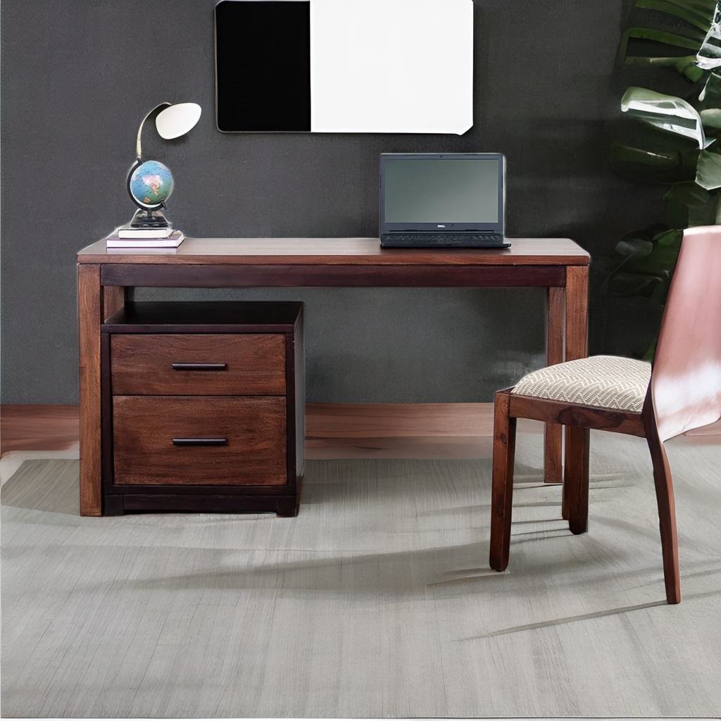 Sheesham Wood Brown Study Table Drawer