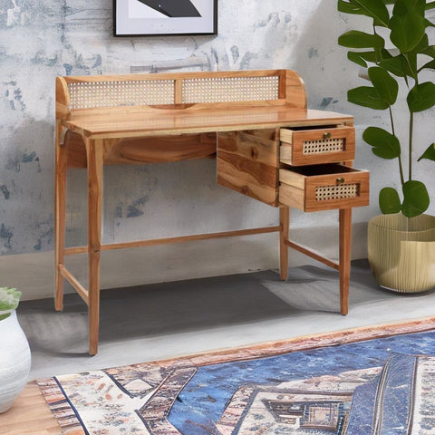 Modern Rattan Mango Solid Wood  Study Table