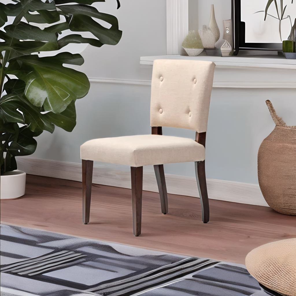Sheesham Solid Wood & Fabric Dining Chair