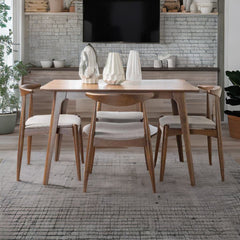 Rich Solid Teakwood 4 Seater Dining Table With Cushioned Chairs