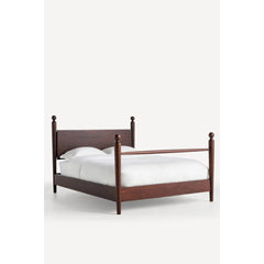 Jodha Solid Sheesham Wood Bed in Walnut Finish