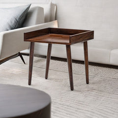 Classic Sheesham Wood End Table - Brown Finish