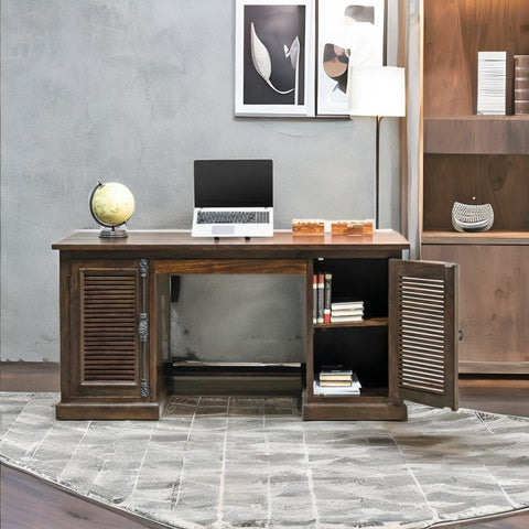 Solid Wood Study Table / Brown Natural Tone