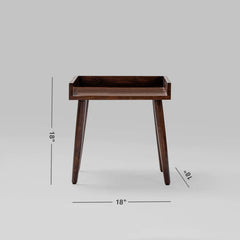 Classic Sheesham Wood End Table - Brown Finish