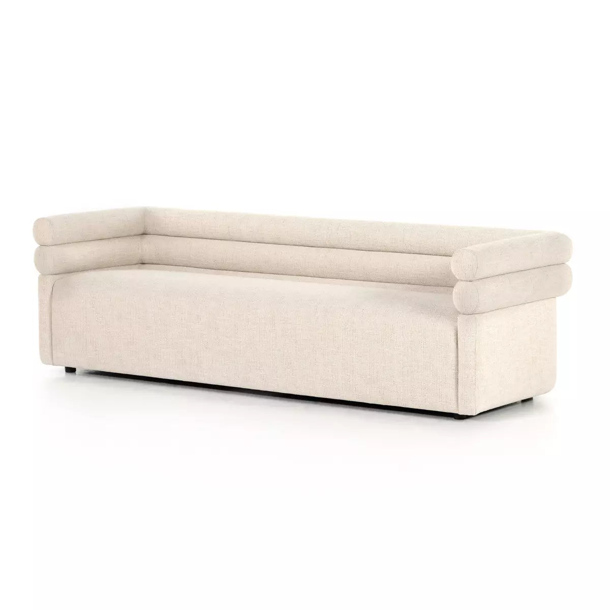 Modern 3 Seater Fabric Sofa - Cream Finish