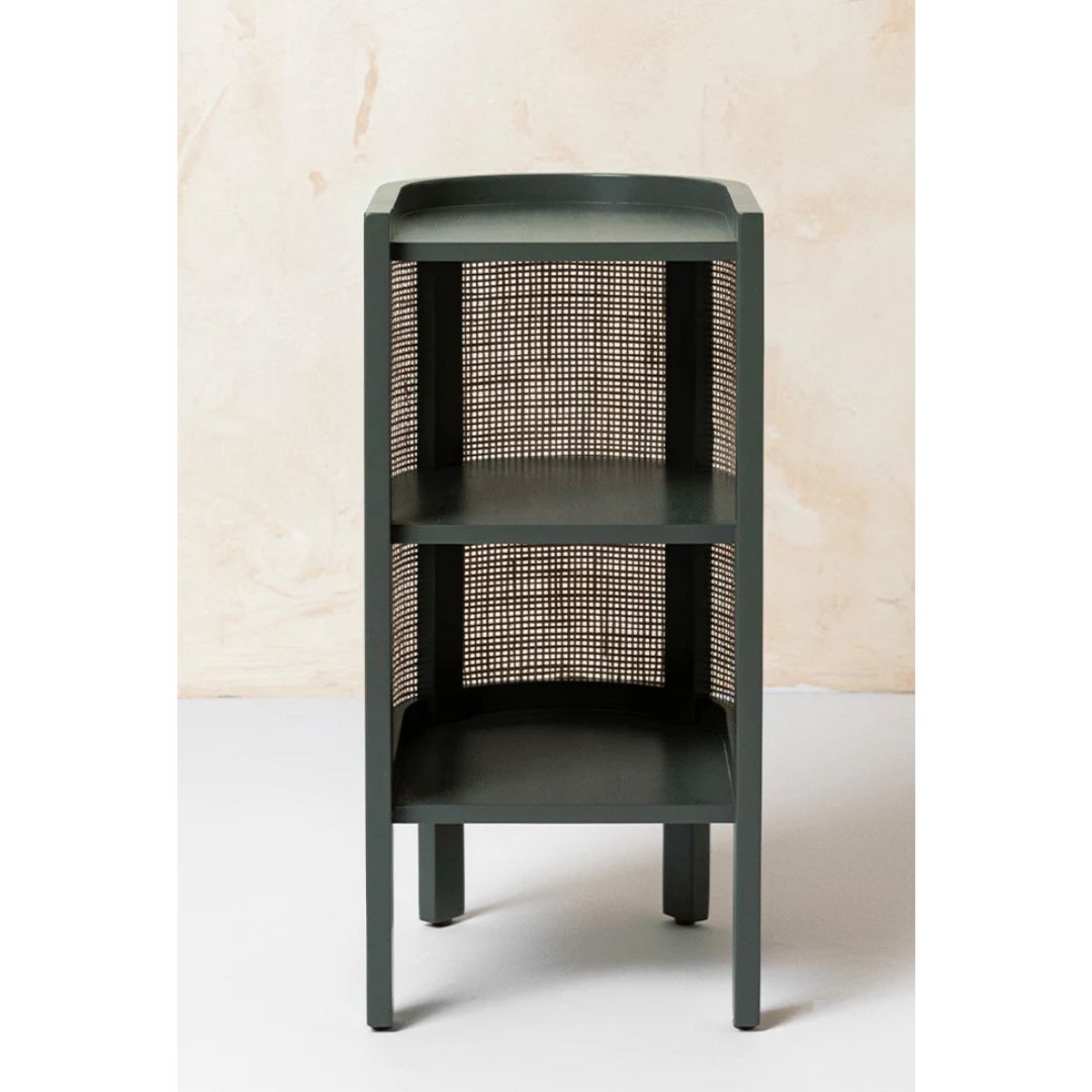 Classic Cane Bedside Table In Sage