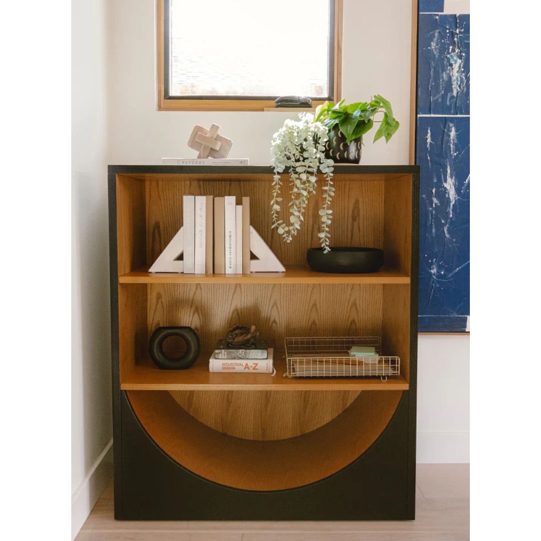 Modern Arch Bookcase In Black