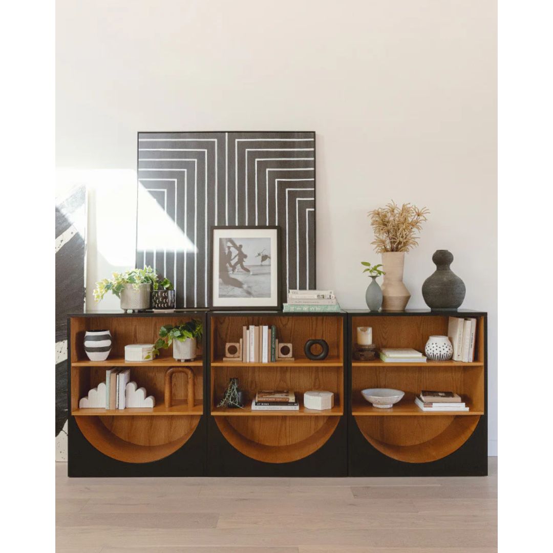 Modern Arch Bookcase In Black