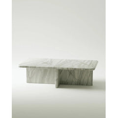 White Coffee Table in Solid Stone Marble