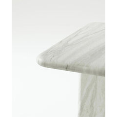 White Coffee Table in Solid Stone Marble