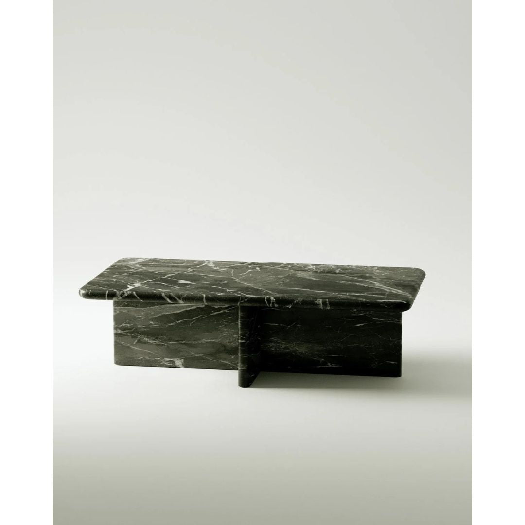 Black Coffee Table in Solid Stone Marble