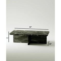 Black Coffee Table in Solid Stone Marble