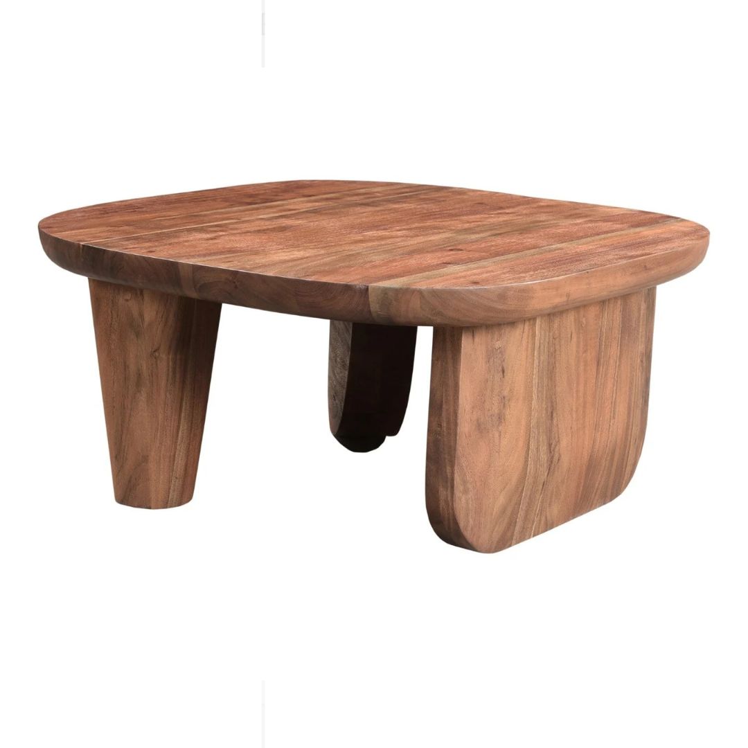 Modern Solid Wood Contemporary Style Coffee Table In Natural