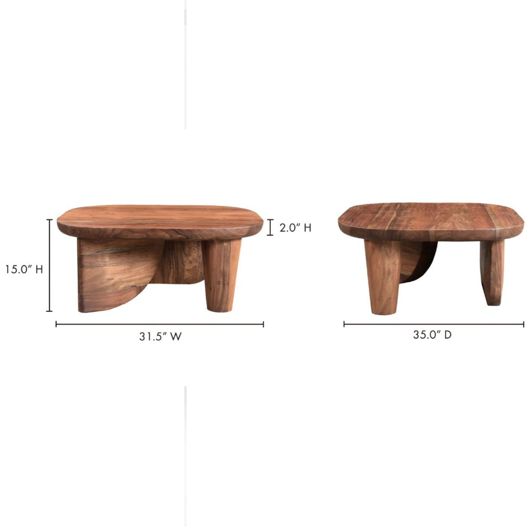 Modern Solid Wood Contemporary Style Coffee Table In Natural