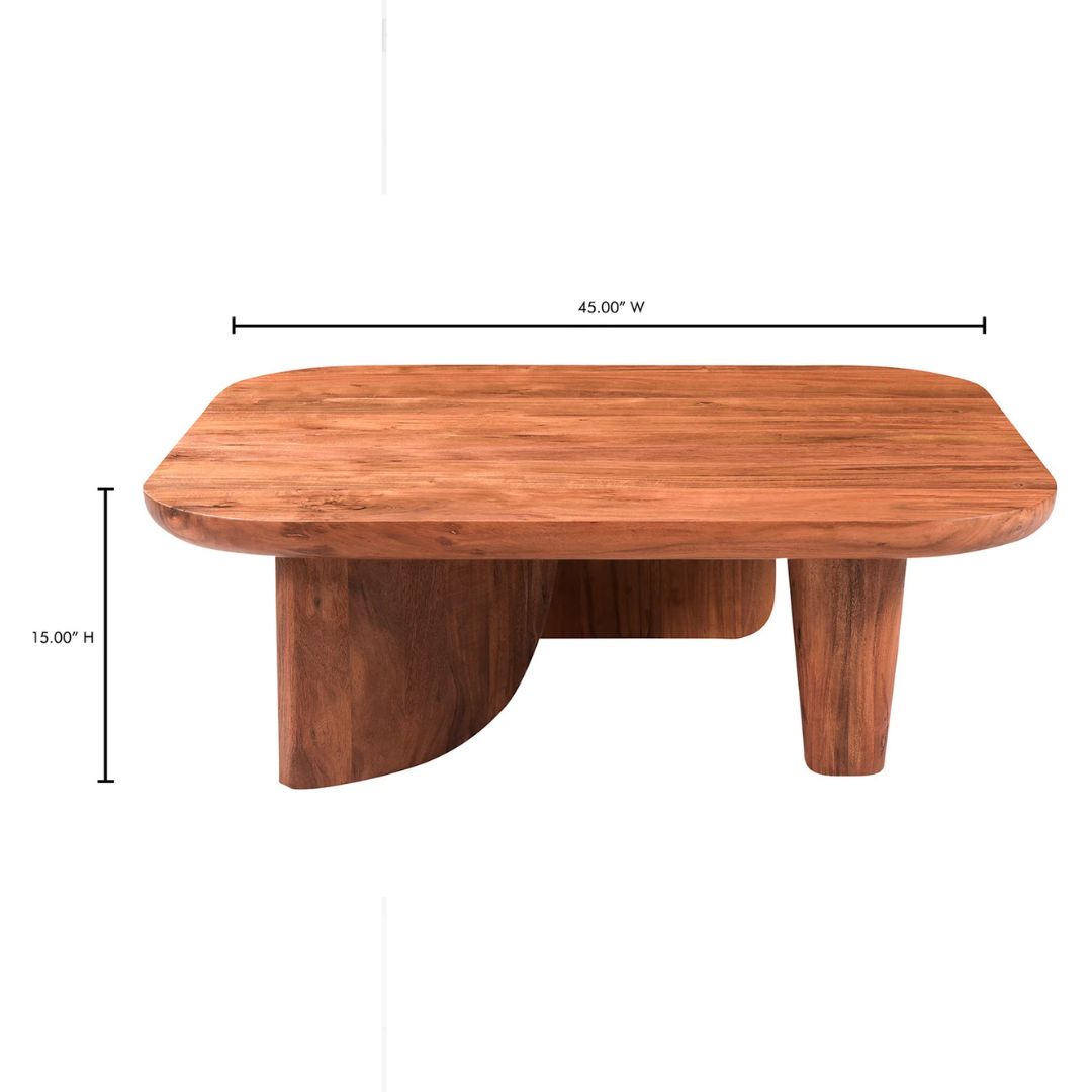 Modern Solid Wood Contemporary Style Coffee Table In Natural