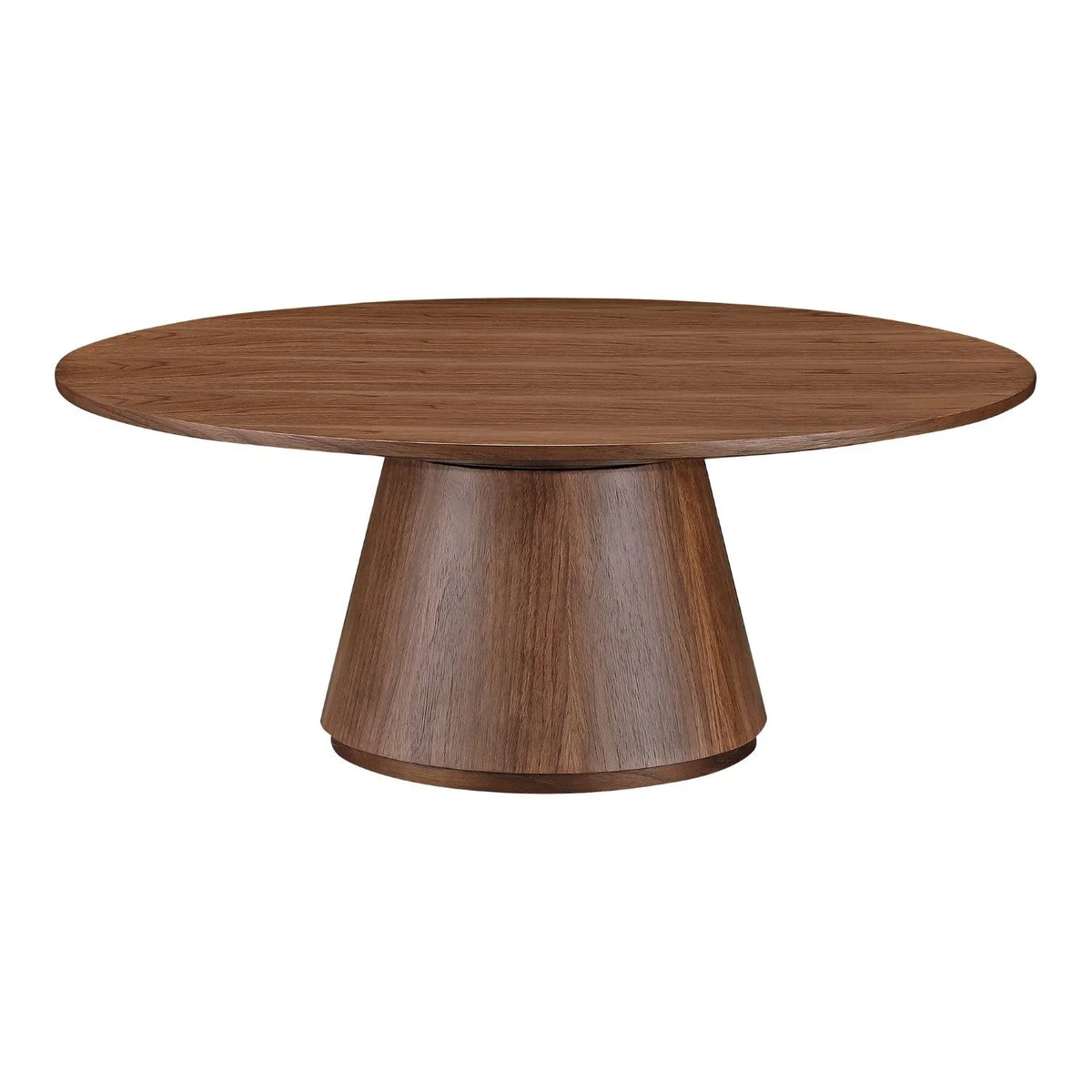 Modern Solid Walnut Round Coffee Table