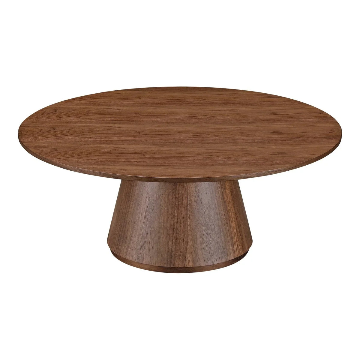 Modern Solid Walnut Round Coffee Table