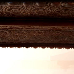 Rajasthani Solid Wood Walnut finish 2 Seater Swing Chair