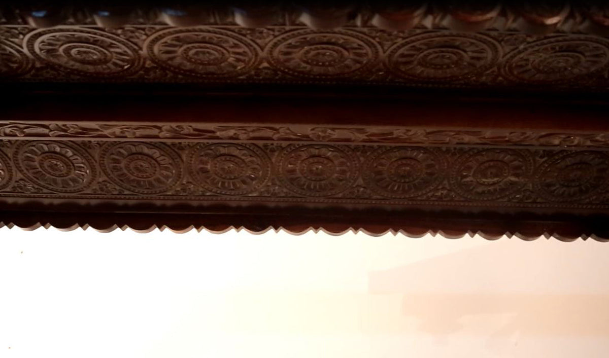 Rajasthani Solid Wood Walnut finish 2 Seater Swing Chair