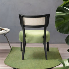 Solid Sheesham Wood & Fabric Cafe Chair