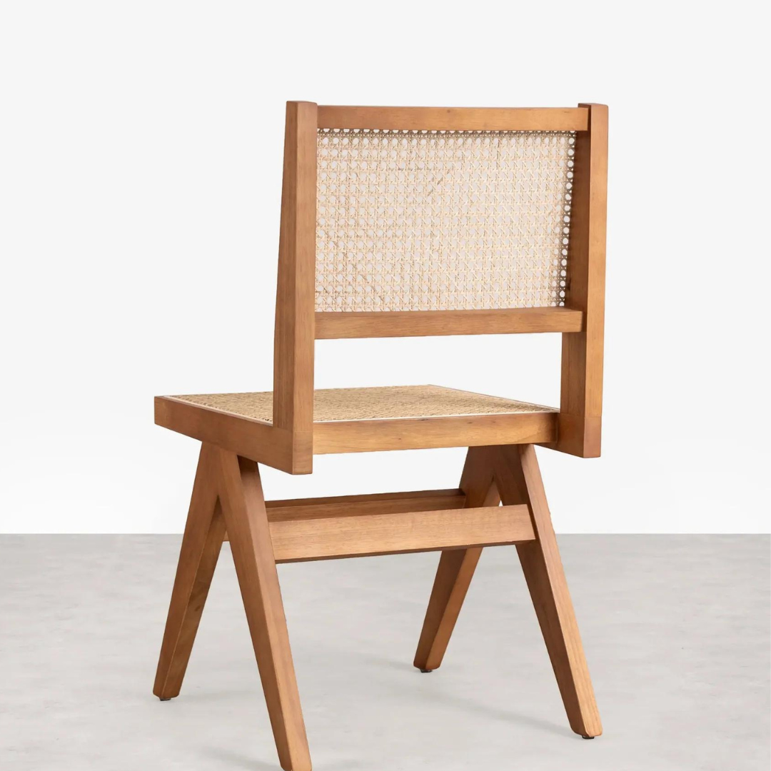 Rattan  Solid Wood Armless Chair
