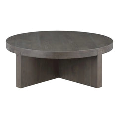 Modern Solid Round Coffee Table In Brown