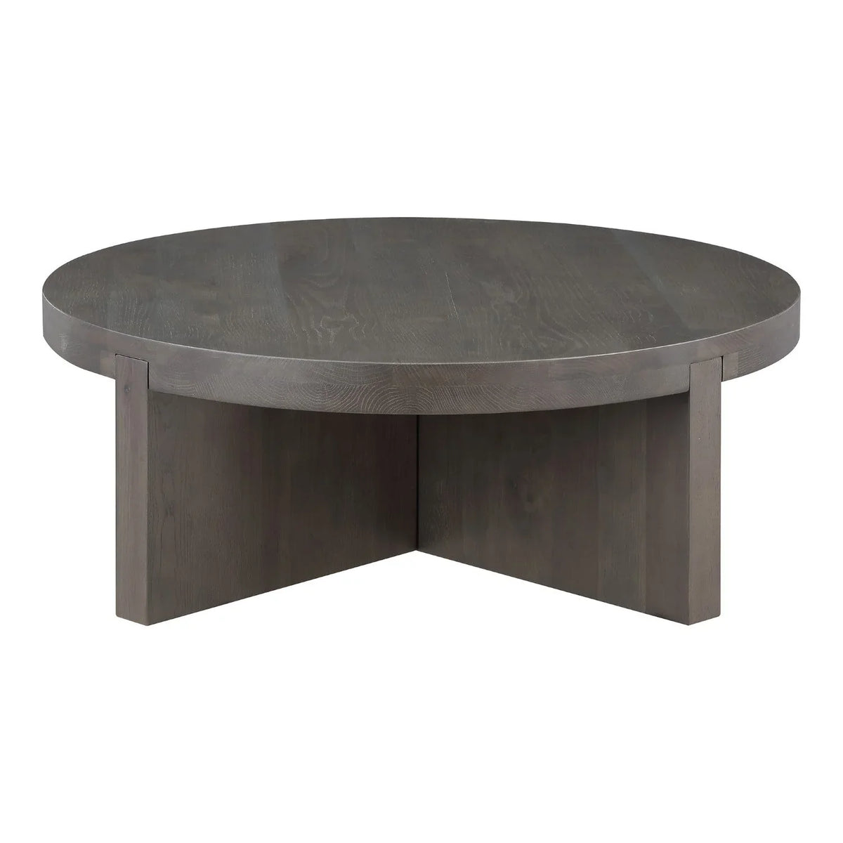 Modern Solid Round Coffee Table In Brown
