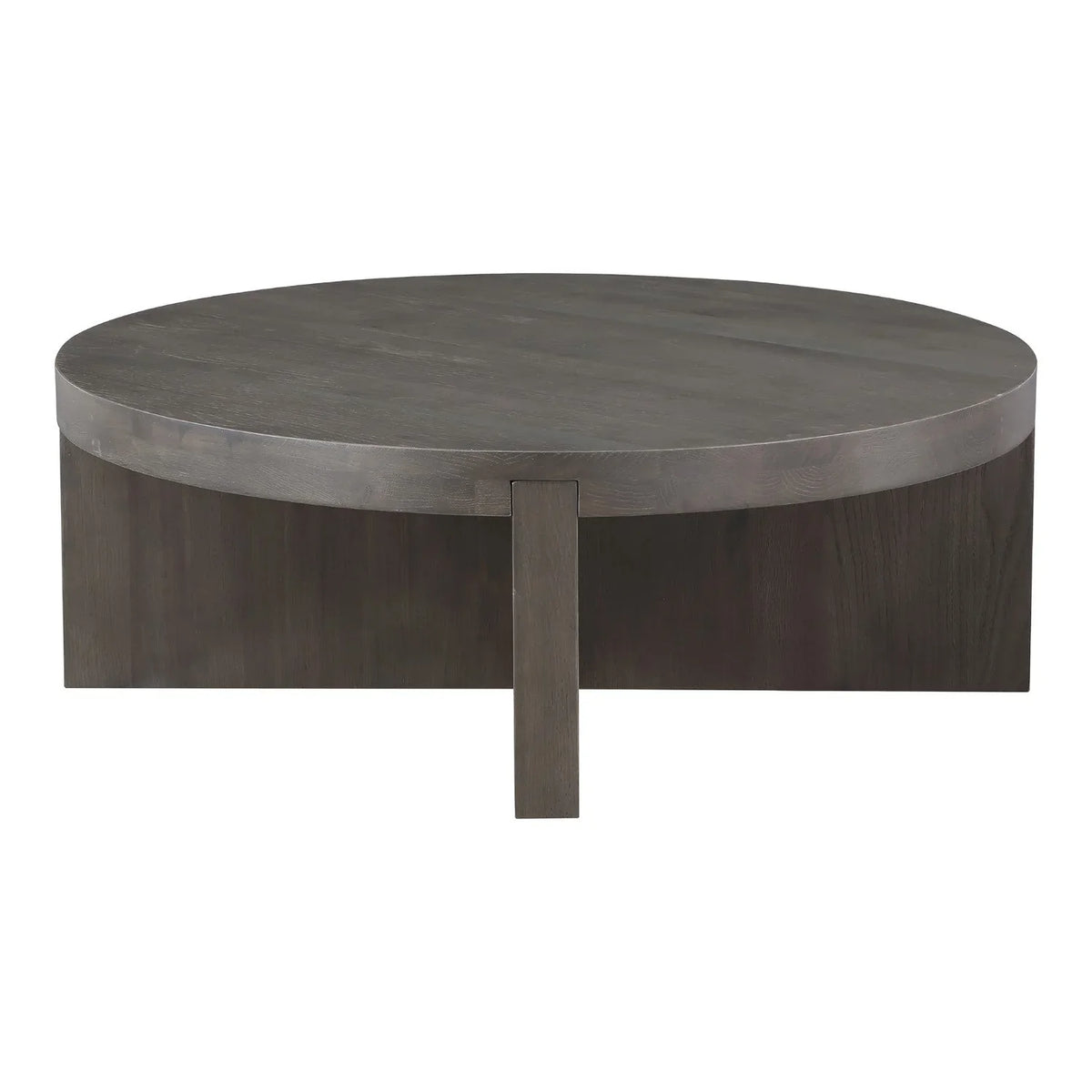 Modern Solid Round Coffee Table In Brown