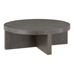 Modern Solid Round Coffee Table In Brown