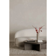 Modern Solid Round Coffee Table In Brown