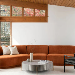 Bone Inlay Round Coffee Table Monochrome