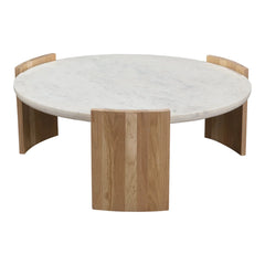 Round Coffee Table With White Marble Top