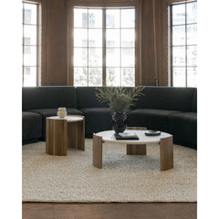 Round Coffee Table With White Marble Top