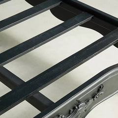 Colonial Solid Wood Carved Bed in Black Finish