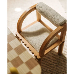 Kids White Boucle  Chair