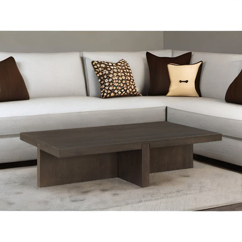 Modern Rectangular Clean Solid Walnut Coffee Table