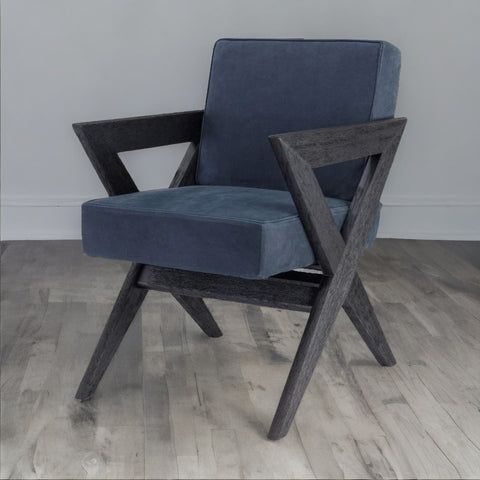 Modern Solid Wood Velvet Arm Chair