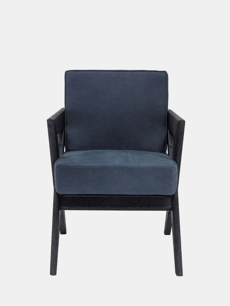Modern Solid Wood Velvet Arm Chair