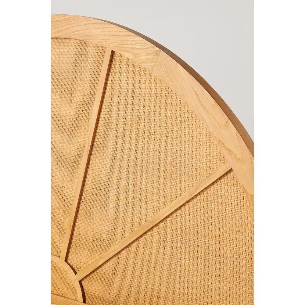 Luxury Solid Wood Bed With Arch Rattan Headboard - All Sizes