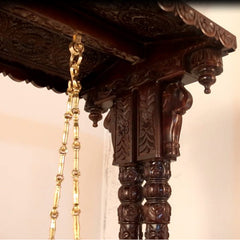 Rajasthani Solid Wood Walnut finish 2 Seater Swing Chair