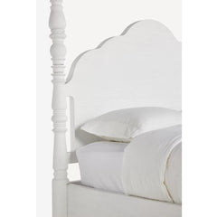 Colonial Acacia Wood Poster Bed With White Finish
