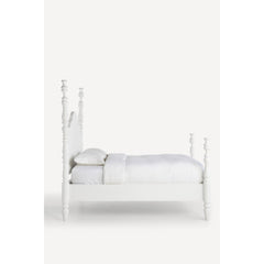 Colonial Acacia Wood Poster Bed With White Finish